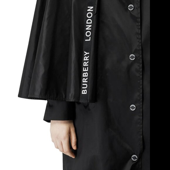 $2550 BURBERRY Cape Detail Logo Trim Belted Econyl Runway Coat - Picture 8 of 12